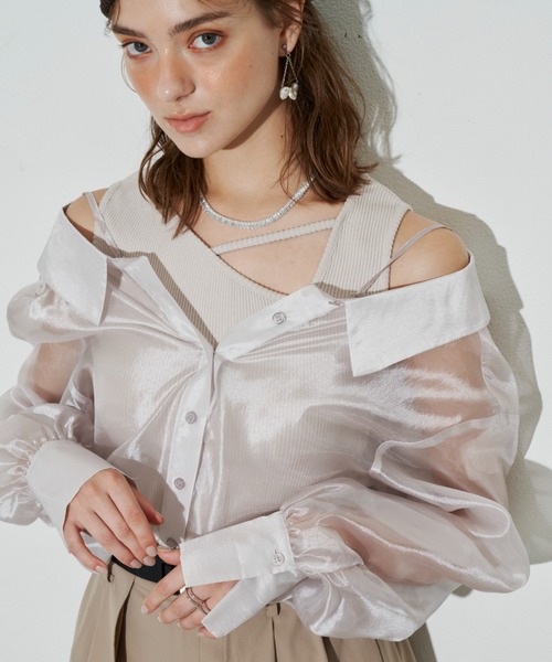 「VIOLETTA」 長袖シャツ FREE ブラック レディース_画像4