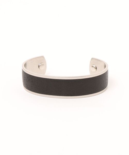 ブレスレット 「hobo / ホーボー」BRASS BRACELET WIDE with HORSE LEATHER メンズ レディースの画像