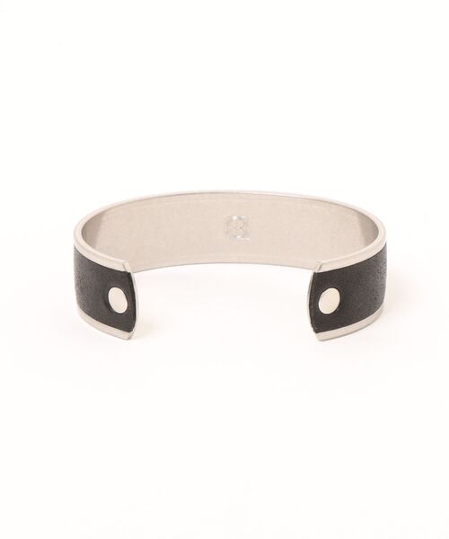 ブレスレット 「hobo / ホーボー」BRASS BRACELET WIDE with HORSE LEATHER メンズ レディースの画像