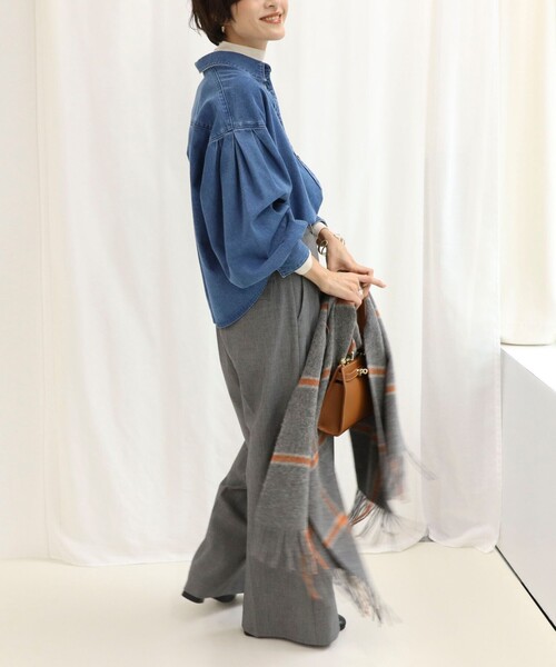 「Rie Miller」 長袖シャツ FREE インディゴブルー レディース_画像2