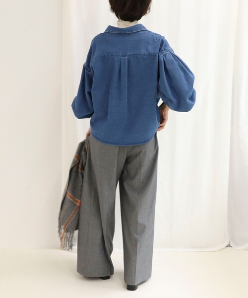 「Rie Miller」 長袖シャツ FREE インディゴブルー レディース_画像6