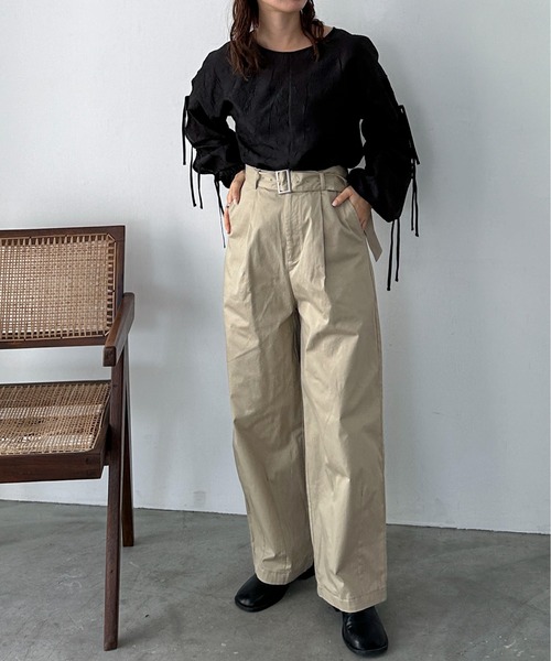 「feepur」 チノパンツ SMALL ブラック レディース_画像2