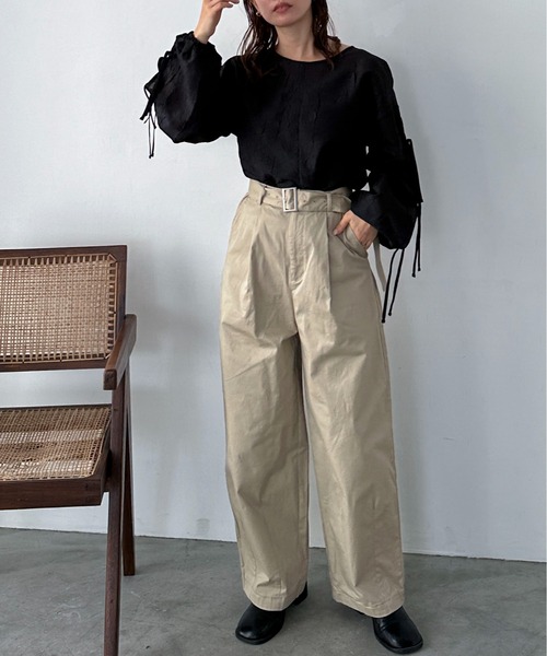 「feepur」 チノパンツ SMALL ブラック レディース_画像3