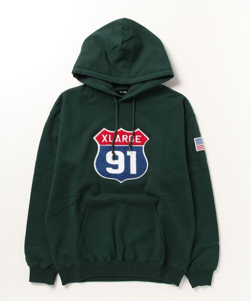 「XLARGE」 プルオーバーパーカー L グリーン メンズの画像