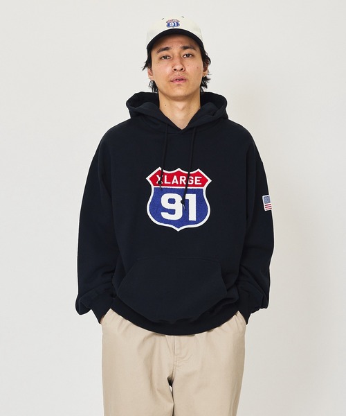 「XLARGE」 プルオーバーパーカー L グリーン メンズの画像