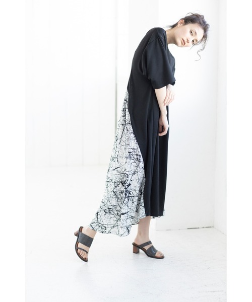 「OSMOSIS」 半袖ワンピース ONE SIZE ブラック レディース_画像6