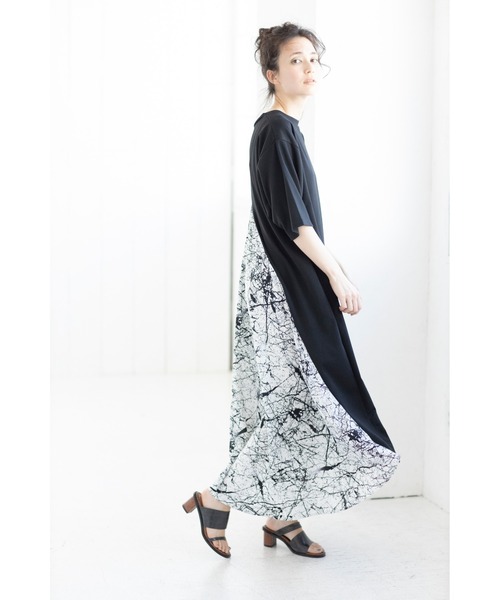 「OSMOSIS」 半袖ワンピース ONE SIZE ブラック レディース_画像7