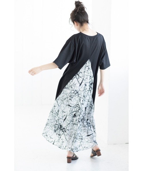「OSMOSIS」 半袖ワンピース ONE SIZE ブラック レディース_画像8