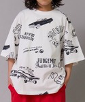 tシャツ 「綿100%」総柄プリント オーバー...の詳細画像4