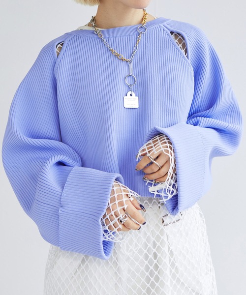 「w closet」 長袖ニット FREE ベージュ レディース_画像2