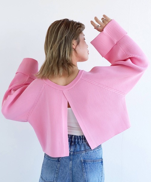「w closet」 長袖ニット FREE ベージュ レディース_画像4
