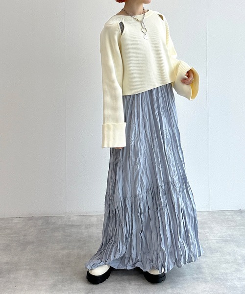 「w closet」 長袖ニット FREE ベージュ レディース_画像5