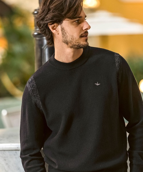 セーター ニット 1PIU1UGUALE3 RELAX(ウノピゥウノウグァーレトレ リラックス)グリッターライン クルーネックニット メンズ_16
