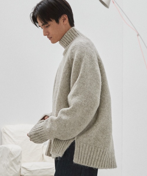 「WYM LIDNM」 長袖ニット M ライトグレー メンズ_画像5