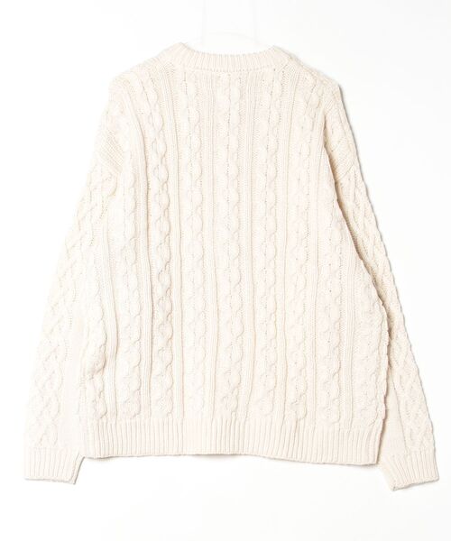 「EMMA CLOTHES」 ニットカーディガン L ホワイト メンズ_画像2