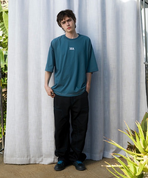 WIND AND SEA（ウィンダンシー） tシャツ WAVE BLUE STITCH TEE メンズ