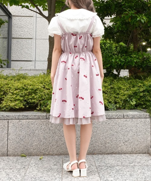 axes femme POETIQUE ワンピース チェリー×ローズ刺繍JSK