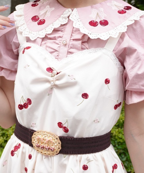axes femme POETIQUE ワンピース チェリー×ローズ刺繍JSK
