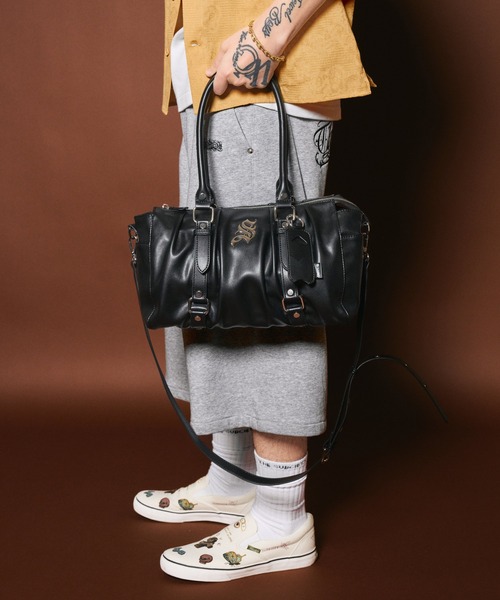 Subciety（サブサエティ） ボストンバッグ Gathered boston bag メンズ 