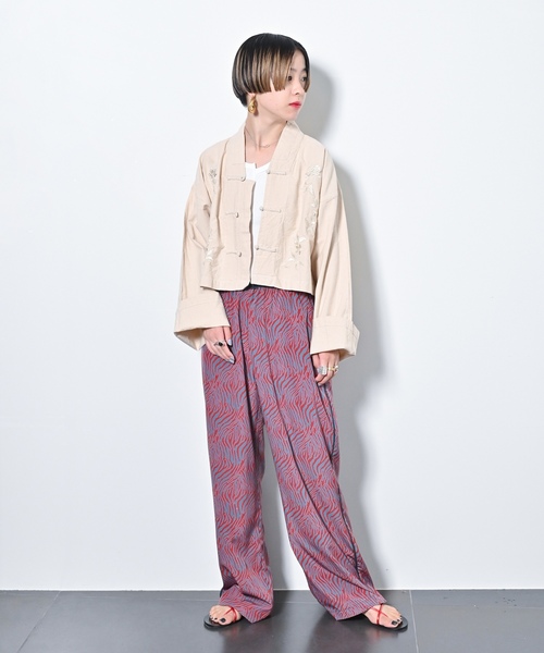 「CITYSHOP」 イージーパンツ 38 レッド系その他 レディース_画像9