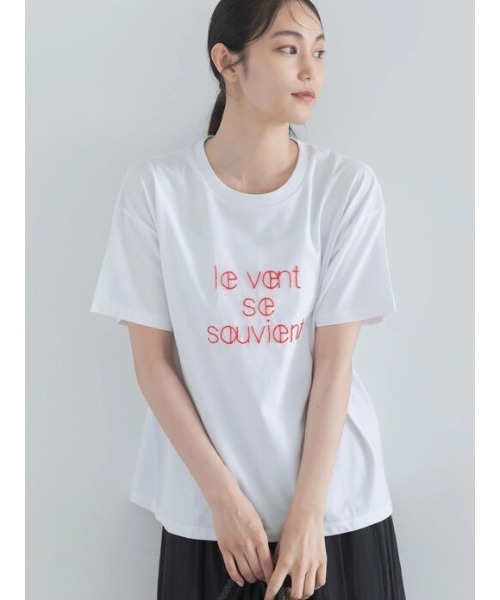Te chichi（テチチ） tシャツ 半袖 「接触冷感」ステッチ刺繍ロゴ
