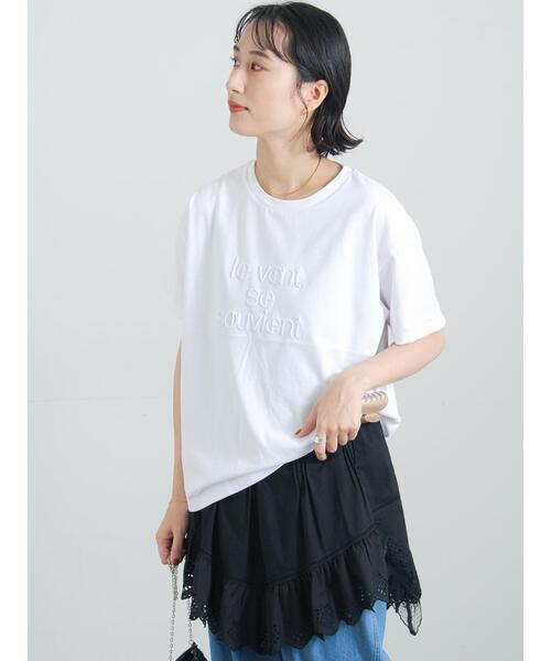 Te chichi（テチチ） tシャツ 半袖 「接触冷感」ステッチ刺繍ロゴ