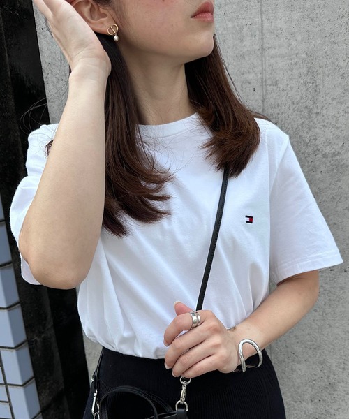 売れ筋商品|||トミー ヒルフィガー Tシャツ レディース トップス FLAG TEE - Basic T-shirt - brisk blue TOMMY HILFIGER tシャツ トミー1番人気の定番Tシャツ！「TOMMY