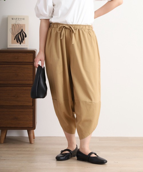 FUNALIVE パンツ Relation リネン混サルエルバルーンパンツ