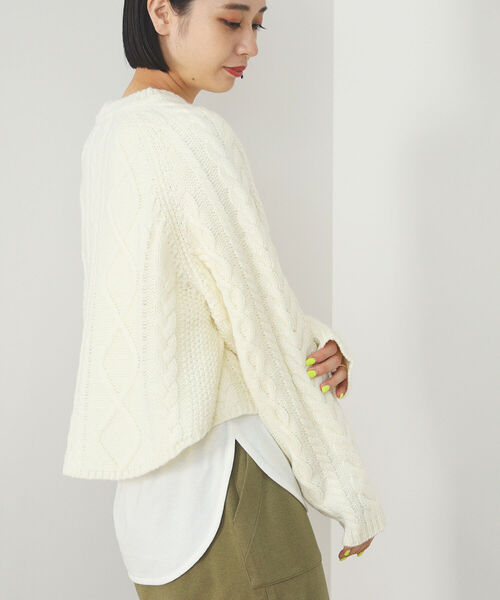 ニット セーター BEAMS HEART / ケーブルニット プルオーバー セット「セットアイテム」 レディース BEAMS HEART ニット セーター / ケーブルニット プルオーバー