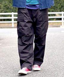 TELEVISI STAR ワイドパンツ　バギー　カーゴパンツ　ドローコード ワイドテーパード 裾ドローコード タックミリタリーカーゴパンツ