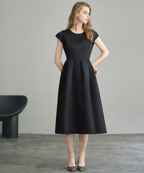 GIRL DRESS FOR NOW ドレス サテンフィット・フレア ミモレ丈 結婚式