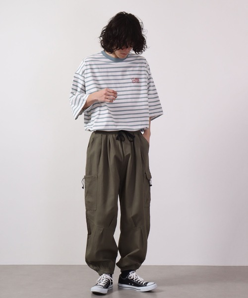 カーゴビブ　サイドポケット付2着 MODISH GAZE カーゴパンツ サイドポケット付き ワイドカーゴ