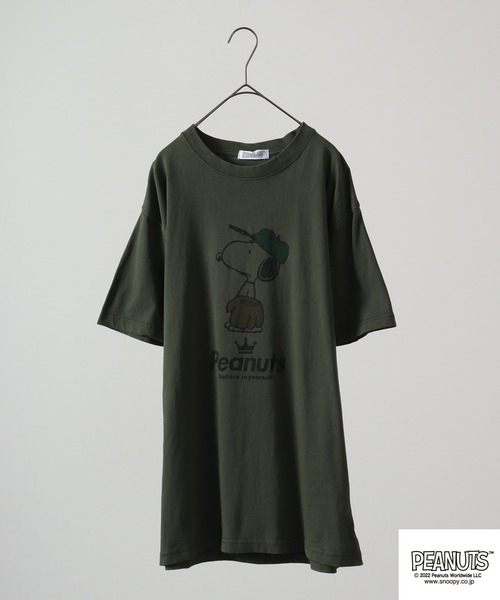 PEANUTS tシャツ スヌーピー スポーツイラスト ピグメント加工