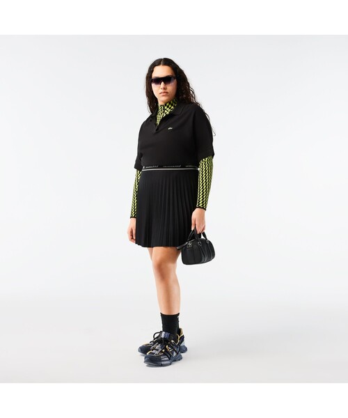 「LACOSTE」 半袖ポロシャツ 14 ブラック レディース LACOSTE ポロシャツ ポロ リラックスフィットピケポロシャツ