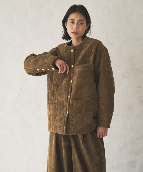Audrey and JohnWad キルティングノーカラーダウン audrey and john wad（オードリーアンドジョンワッド）の「【Audrey