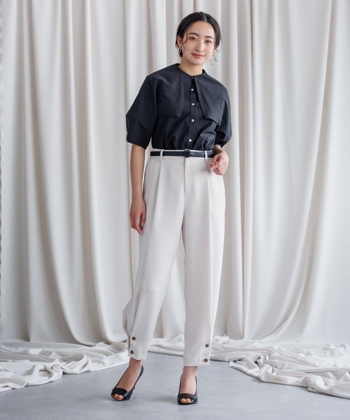 美品 HERMES ストレッチ 裾ボタン スキニー テーパード パンツ 美品 HERMES ストレッチ 裾ボタン スキニー テーパード パンツ
