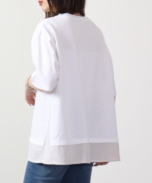 tシャツ EMAGO キリンパッチワーク刺繍T 六分袖 レディース Emago tシャツ EMAGO キリンパッチワーク刺繍T 六分袖