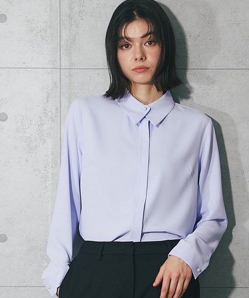 AMAIL 美品　オケージョン　長袖ブラウス SMILE ORCHID（スマイルオーキッド） ブラウス シャツ ワンポイント