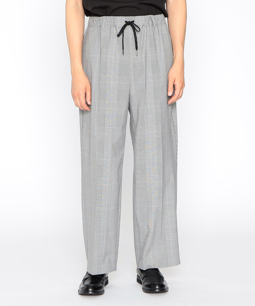 Comme Ca Ism グレンチェックストレッチ パンツ 新品 COMME CA ISM パンツ グレンチェック リラックス ワイドパンツ
