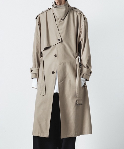 L'Or Stand collar Long Coat トレンチコート　ベージュ L'Or Stand-collar Long Coat トレンチコート ベージュ