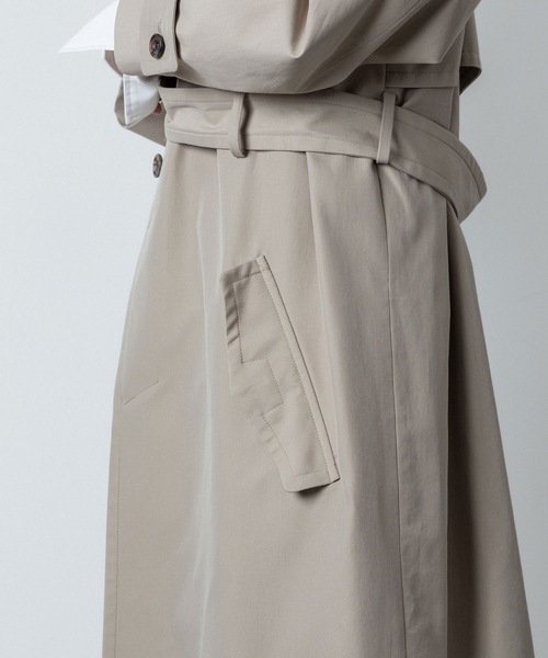 ATO トレンチコート コート stand collar single trench coat
