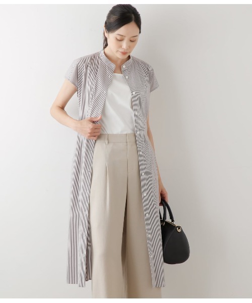 ★WARDROBE.NYC★ストライプコットンポプリンシャツワンピース COMME CA｜コットンポプリンストライプ シャツワンピース