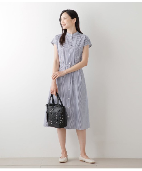 ★WARDROBE.NYC★ストライプコットンポプリンシャツワンピース COMME CA｜コットンポプリンストライプ シャツワンピース