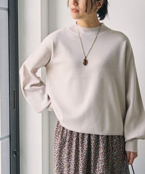 チョココロネ　Ｃニット　エクリュ 手洗い可】ラメハイネックニットプルオーバー（ニット/セーター