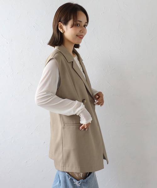 Bonjour Sagan ベスト ジレ ダブルボタンジレ「セットアップ対応