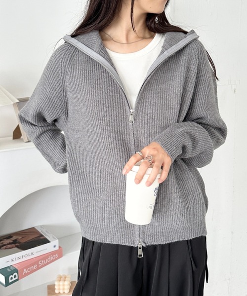 CLEA ニット セーター ハーフジップセーラーカラーニットプルオーバー