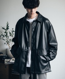 ブルゾン アウター オーバーサイズPUレザーカージャケット メンズ レディース｜ZOZOTOWN Yahoo!店