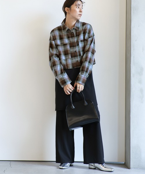 select MOCA ブラウス シャツ チェックショートシャツ
