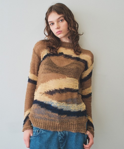 ニット セーター wave knit top レディース