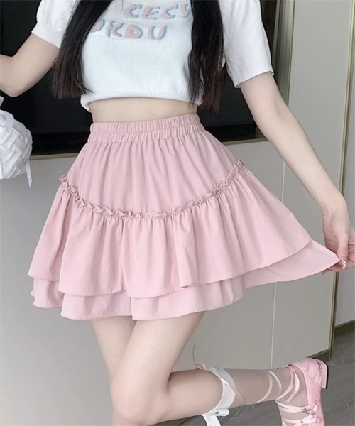 【訳あり】PLACE NOW フリルミニスカート（カバー付き） 訳あり】PLACE NOW フリルミニスカート（カバー付き） レディース